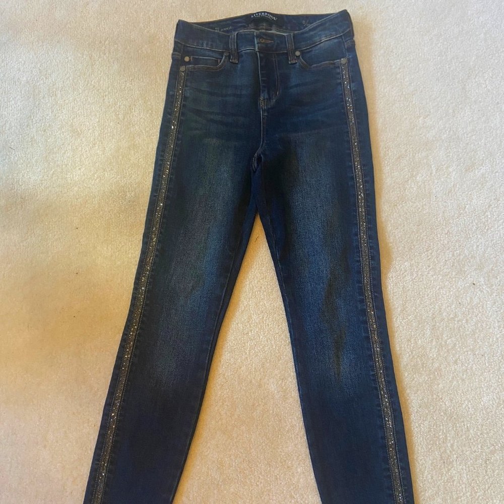 Liverpool Jeans Abby High-Rise Ankle Skinny w/ Beaded Side Stripe Size 0/25